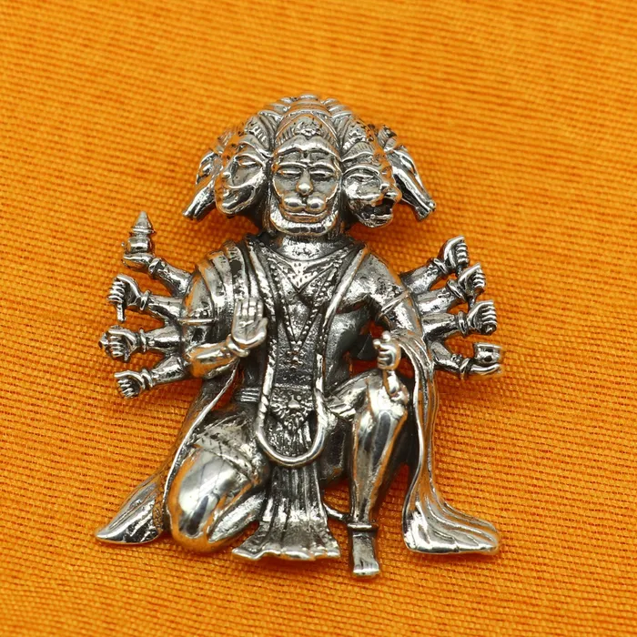 Pure 925 sterling silver handmade Hindu god Lord Panchmukhi Hanuman pendant amazing designer fabulous pendant unisex gifting jewelry ssp486 TRIBAL ORNAMENTS Necklaces