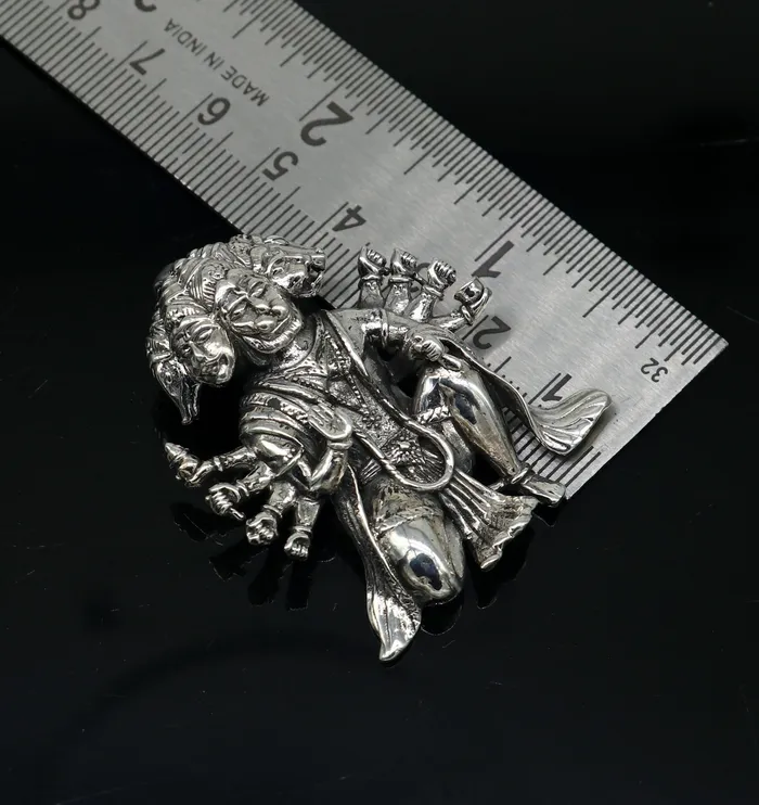 Pure 925 sterling silver handmade Hindu god Lord Panchmukhi Hanuman pendant amazing designer fabulous pendant unisex gifting jewelry ssp486 TRIBAL ORNAMENTS Necklaces