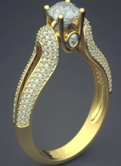 R341 Gold Multi Rhinestone Ring alice Rings