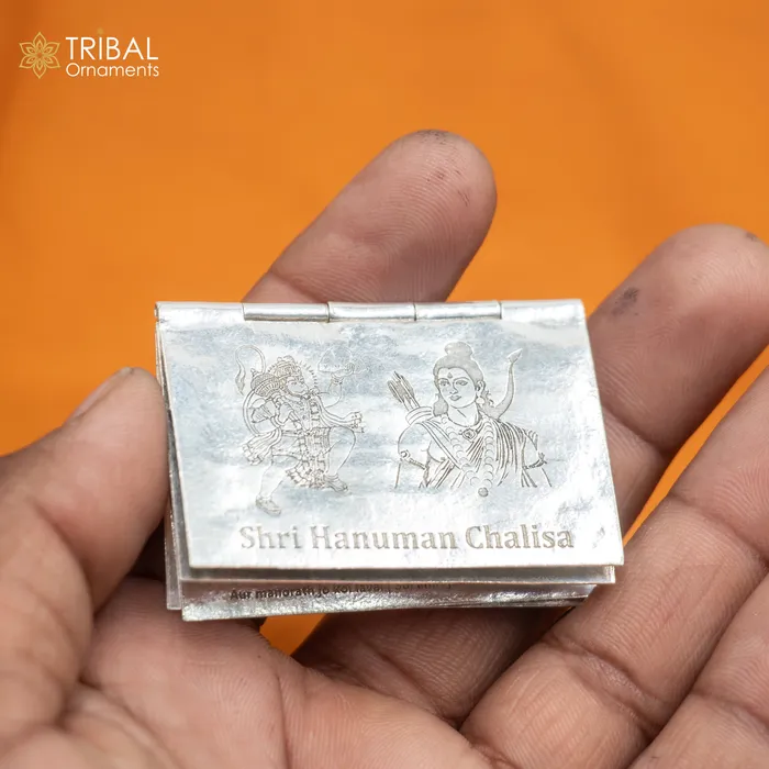 Rings 925 sterling silver handmade complete Shree Hanuman Chalisa with Arti small mini 4 page book amazing puja article from India su880 TRIBAL ORNAMENTS
