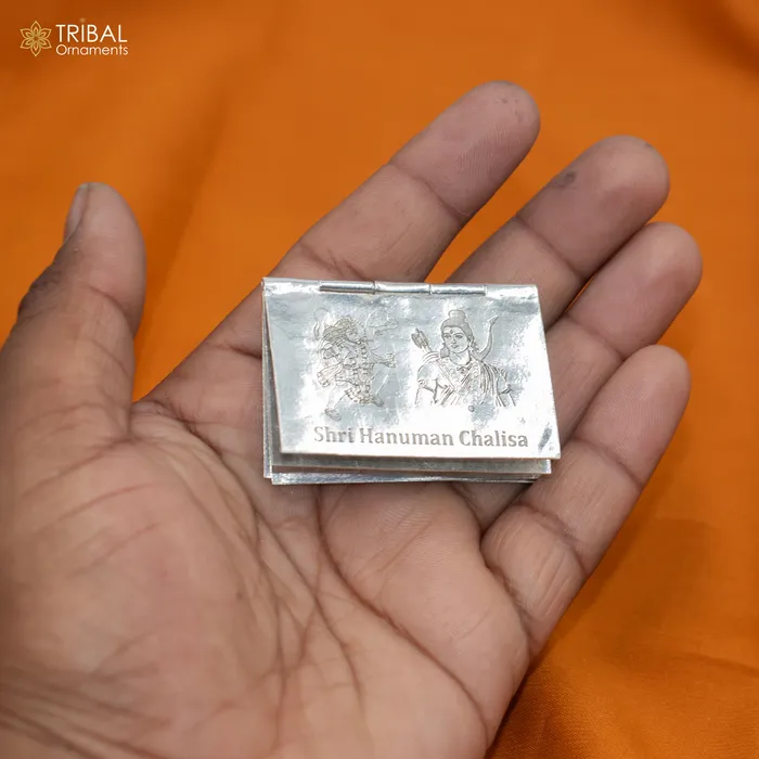 Rings 925 sterling silver handmade complete Shree Hanuman Chalisa with Arti small mini 4 page book amazing puja article from India su880 TRIBAL ORNAMENTS