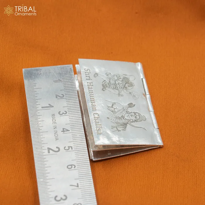 Rings 925 sterling silver handmade complete Shree Hanuman Chalisa with Arti small mini 4 page book amazing puja article from India su880 TRIBAL ORNAMENTS