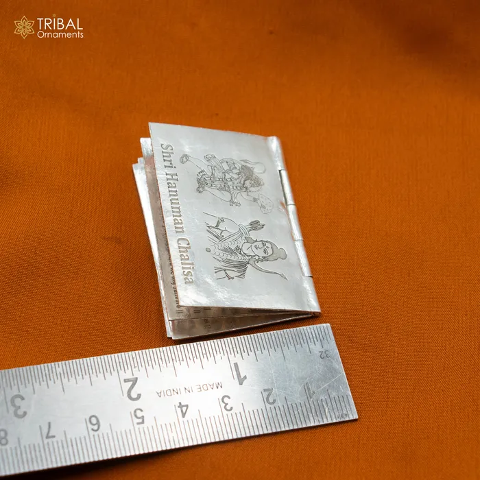 Rings 925 sterling silver handmade complete Shree Hanuman Chalisa with Arti small mini 4 page book amazing puja article from India su880 TRIBAL ORNAMENTS