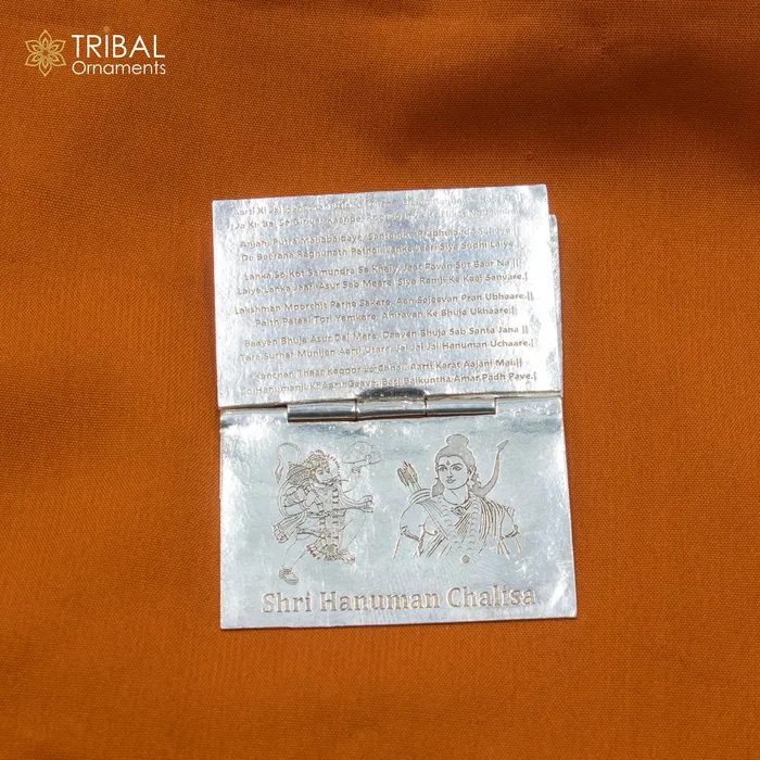 Rings 925 sterling silver handmade complete Shree Hanuman Chalisa with Arti small mini 4 page book amazing puja article from India su880 TRIBAL ORNAMENTS