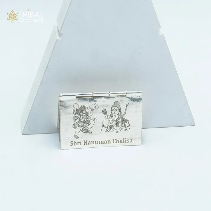 Rings 925 sterling silver handmade complete Shree Hanuman Chalisa with Arti small mini 4 page book amazing puja article from India su880 TRIBAL ORNAMENTS