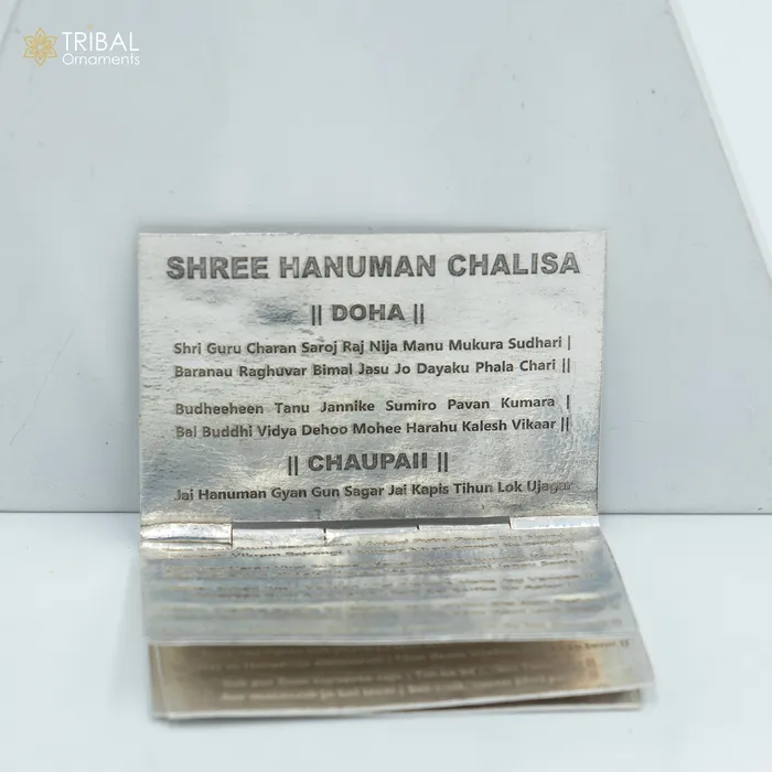 Rings 925 sterling silver handmade complete Shree Hanuman Chalisa with Arti small mini 4 page book amazing puja article from India su880 TRIBAL ORNAMENTS