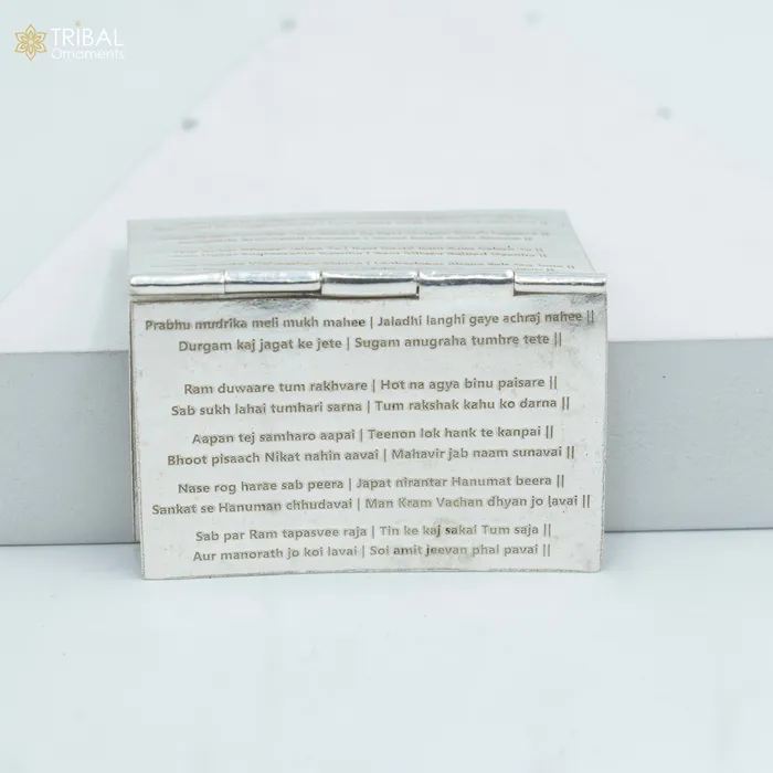 Rings 925 sterling silver handmade complete Shree Hanuman Chalisa with Arti small mini 4 page book amazing puja article from India su880 TRIBAL ORNAMENTS