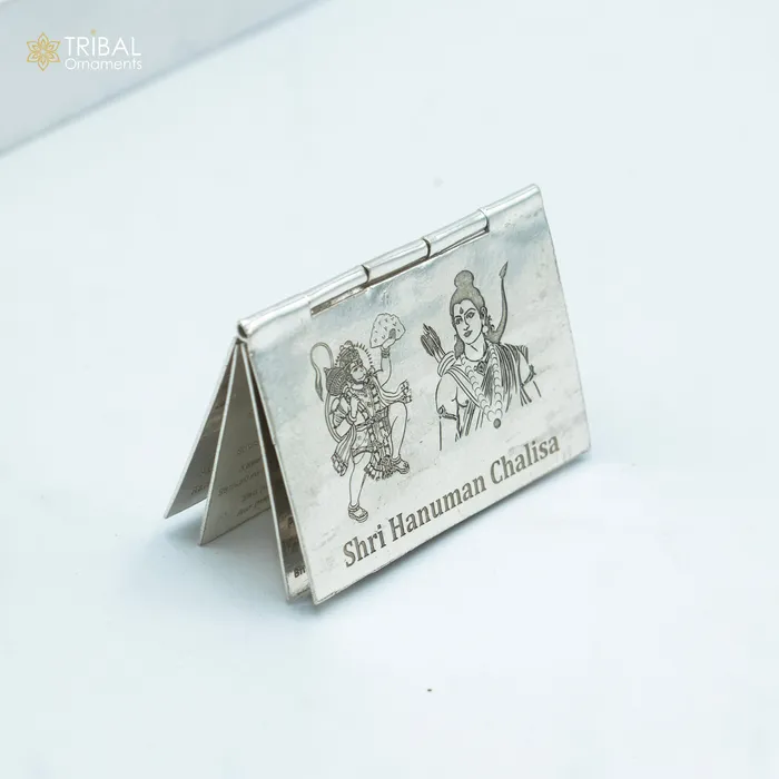 Rings 925 sterling silver handmade complete Shree Hanuman Chalisa with Arti small mini 4 page book amazing puja article from India su880 TRIBAL ORNAMENTS