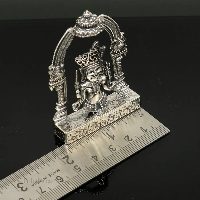 Rings 925 sterling silver handmade Divine Hindu deity Nakado Bhairwa or Nakoda bheruji parshvanath divine jain Statue Sculpture figurine puja article art170 TRIBAL ORNAMENTS