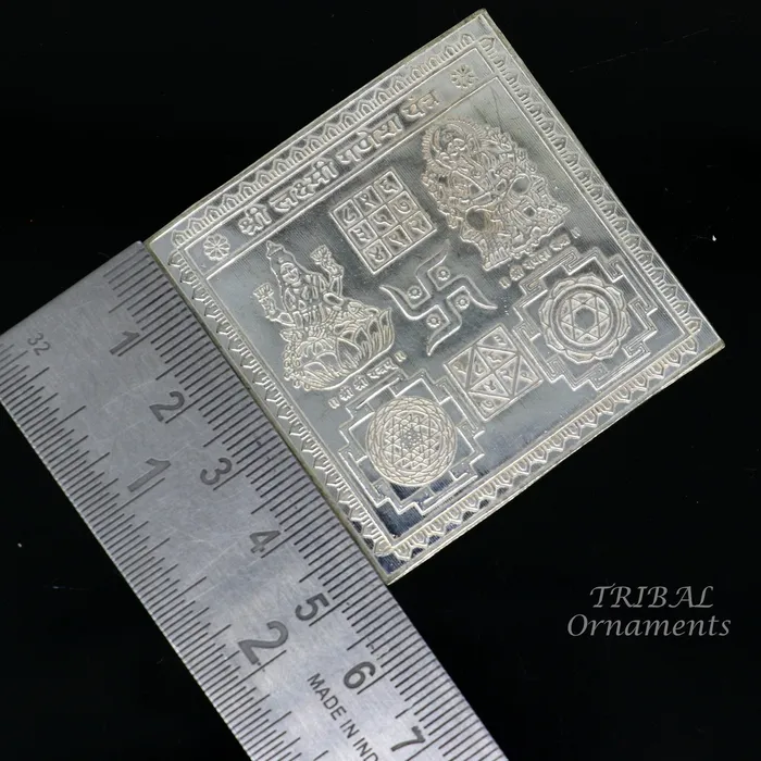 Rings 925 sterling silver handmade Shree Lakshmi Ganesha Yantra amazing wealth and prosperity best Diwali puja article from india su830 TRIBAL ORNAMENTS