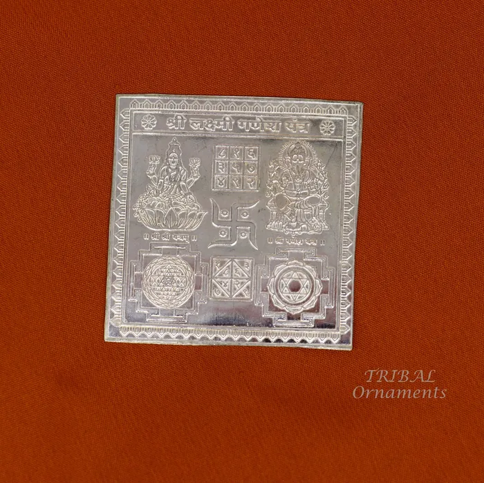 Rings 925 sterling silver handmade Shree Lakshmi Ganesha Yantra amazing wealth and prosperity best Diwali puja article from india su830 TRIBAL ORNAMENTS
