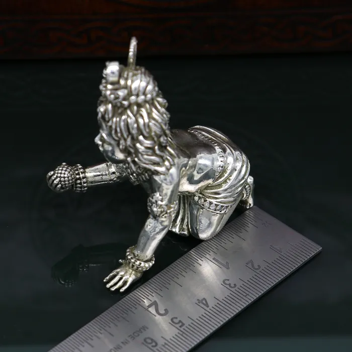 Rings 925 Sterling silver Idol Krishna Bal Gopal statue figurine child krishna laddu gopal sculpture home temple utensil silver article su211 TRIBAL ORNAMENTS