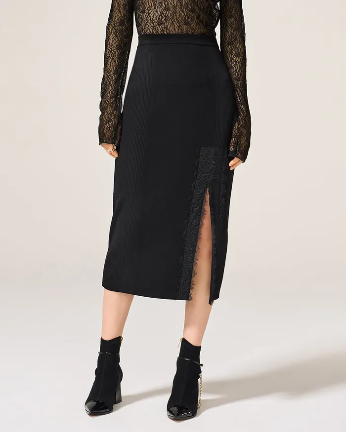 Rings ADEAM Black Ashlee Knit Skirt