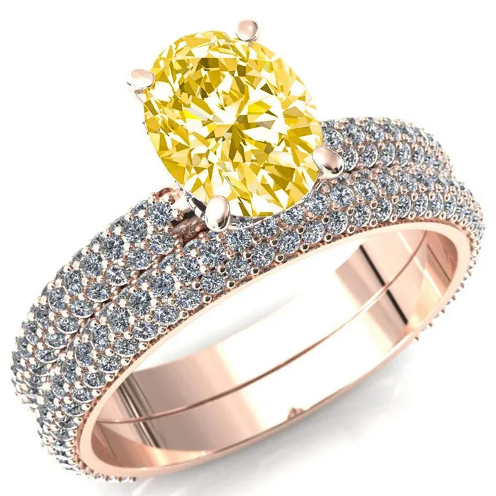 Rings Adina Oval Canary Yellow 4 Prong Diamond Accent Engagement Ring Fire Brilliance Rings Adina Oval Canary Yellow 4 Prong Diamond Accent Engagement Ring Fire Brilliance