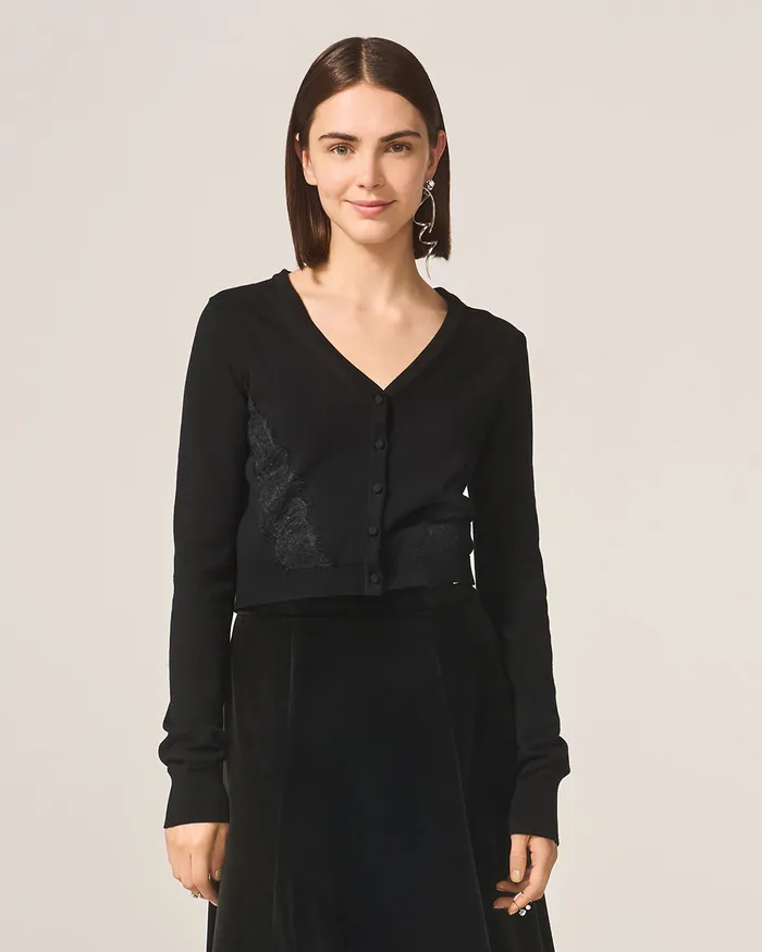 Rings Black Ashlee Knit Cardigan ADEAM