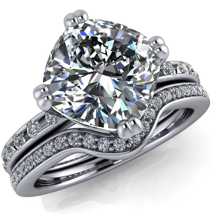 Rings Cotillion Cushion Center Stone 4 Prong Under Bezel Ring Fire Brilliance Rings Cotillion Cushion Center Stone 4 Prong Under Bezel Ring Fire Brilliance