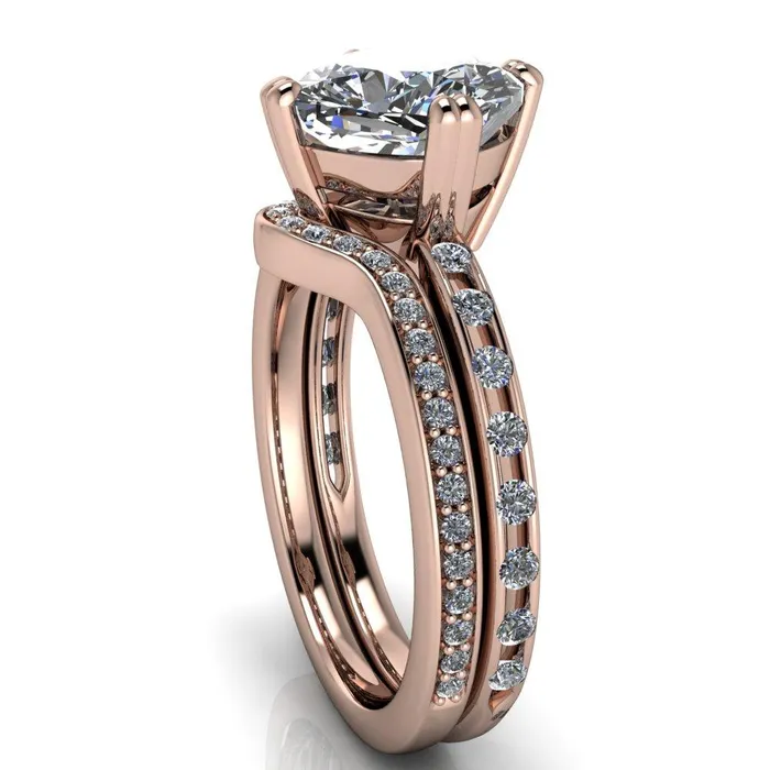 Rings Cotillion Cushion Center Stone 4 Prong Under Bezel Ring Fire Brilliance 