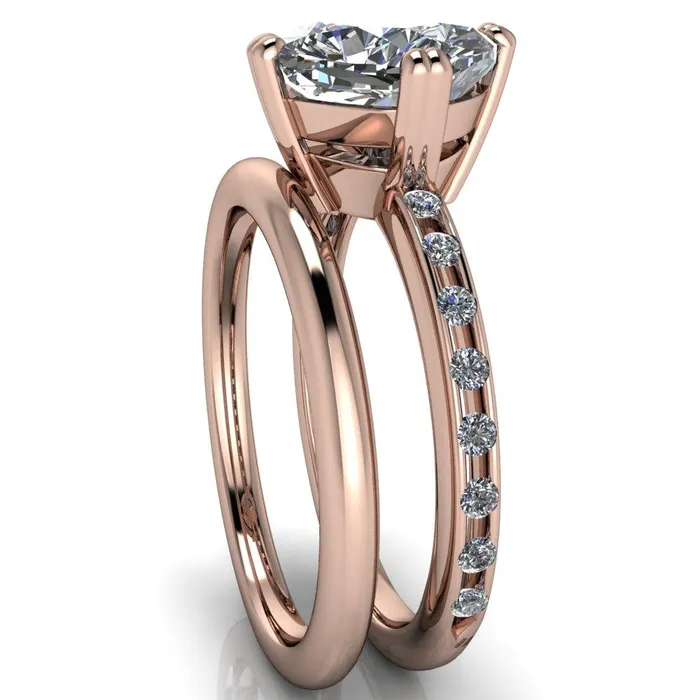 Rings Cotillion Cushion Center Stone 4 Prong Under Bezel Ring Fire Brilliance 