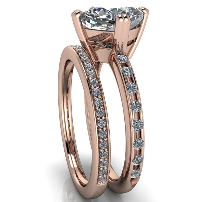 Rings Cotillion Cushion Center Stone 4 Prong Under Bezel Ring Fire Brilliance 