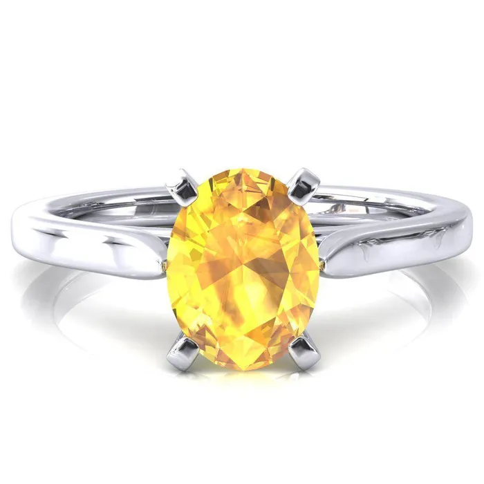 Rings Darci Oval Yellow Sapphire 4 Prong Cathedral Solitaire Engagement Ring Fire Brilliance Rings Darci Oval Yellow Sapphire 4 Prong Cathedral Solitaire Engagement Ring Fire Brilliance