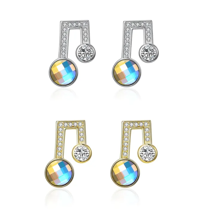 Rings Eighth Note Swarovski Silver Studs GoodTime Jewellery Store