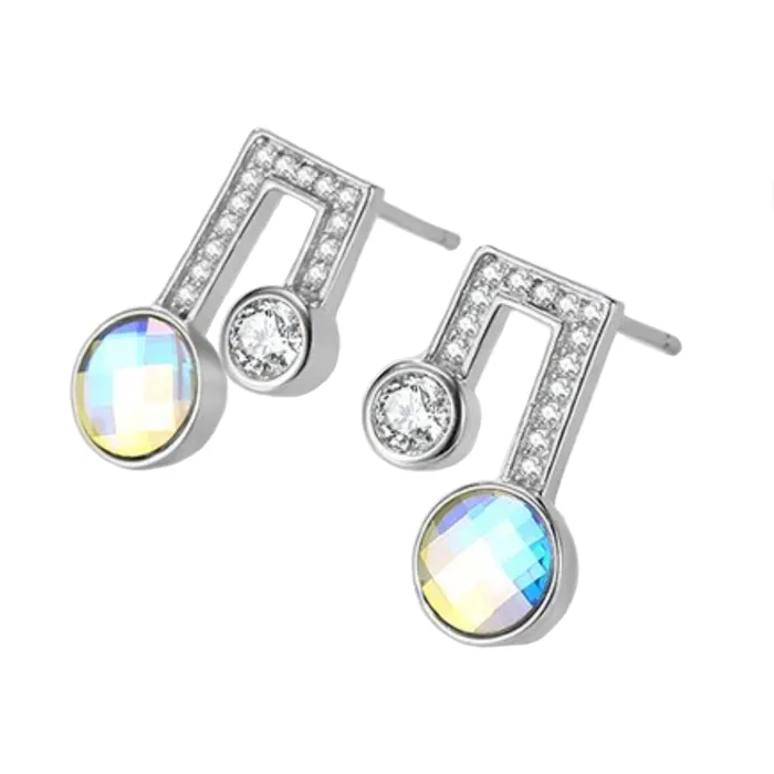 Rings Eighth Note Swarovski Silver Studs GoodTime Jewellery Store