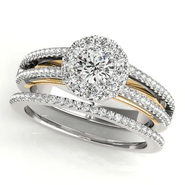 Rings Fire Brilliance Anya Round Center Stone Two Tone Shank Split Cathedral Engagement Ring Rings Fire Brilliance Anya Round Center Stone Two Tone Shank Split Cathedral Engagement Ring