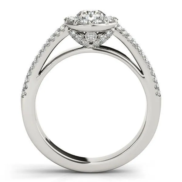 Rings Fire Brilliance Anya Round Center Stone Two Tone Shank Split Cathedral Engagement Ring