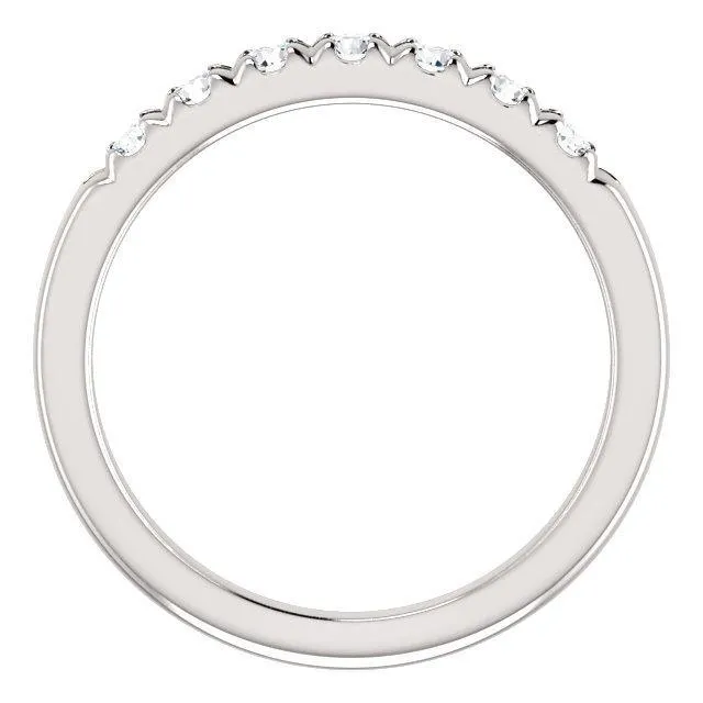 Rings Fire Brilliance Clover Round Moissanite French Pave Anniversary Band
