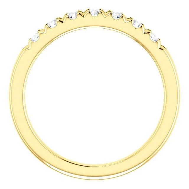 Rings Fire Brilliance Clover Round Moissanite French Pave Anniversary Band