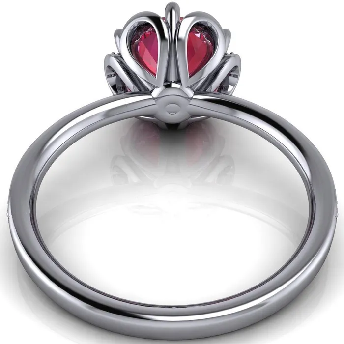 Rings Fire Brilliance Daisy Round Pink Sapphire Floral Diamond Basket Design and Diamond Shoulders Ring