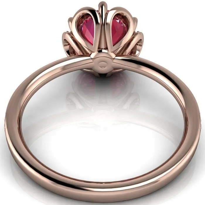 Rings Fire Brilliance Daisy Round Pink Sapphire Floral Diamond Basket Design and Diamond Shoulders Ring