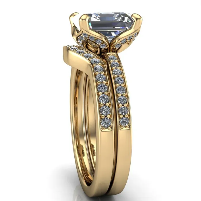 Rings Fire Brilliance Dalton Asscher Moissanite 4 Prong Engagement Ring
