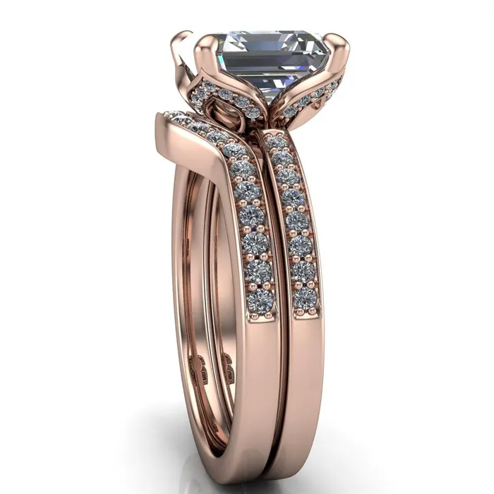 Rings Fire Brilliance Dalton Asscher Moissanite 4 Prong Engagement Ring