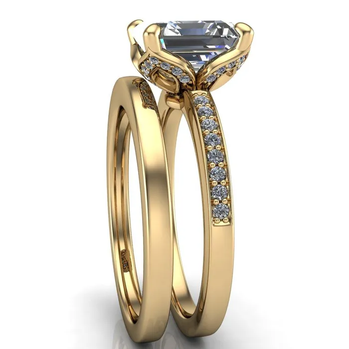 Rings Fire Brilliance Dalton Asscher Moissanite 4 Prong Engagement Ring