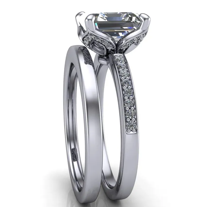 Rings Fire Brilliance Dalton Asscher Moissanite 4 Prong Engagement Ring