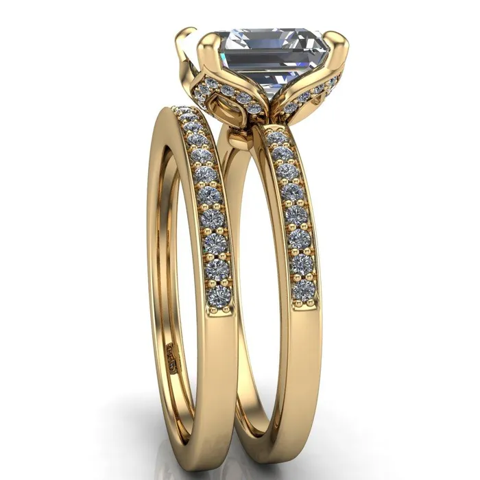 Rings Fire Brilliance Dalton Asscher Moissanite 4 Prong Engagement Ring