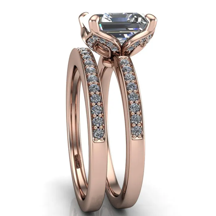 Rings Fire Brilliance Dalton Asscher Moissanite 4 Prong Engagement Ring