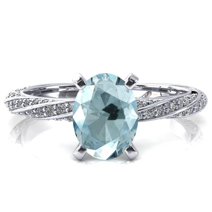Rings Fire Brilliance Elysia Oval Aqua Blue Spinel 4 Prong 34 Eternity Diamond Accent Ring Rings Fire Brilliance Elysia Oval Aqua Blue Spinel 4 Prong 34 Eternity Diamond Accent Ring