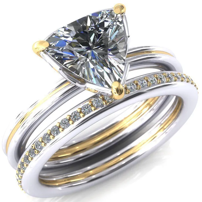 Rings Fire Brilliance Izabel Trillion Moissanite 3 Prong Engagement Ring Rings Fire Brilliance Izabel Trillion Moissanite 3 Prong Engagement Ring
