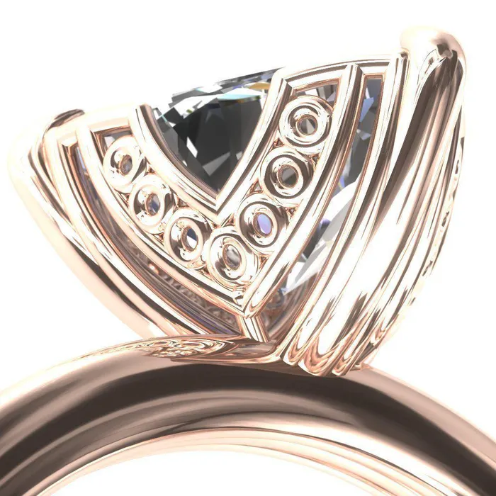 Rings Fire Brilliance Izabel Trillion Moissanite 3 Prong Engagement Ring