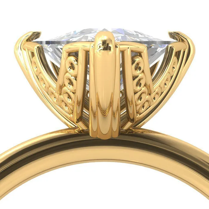 Rings Fire Brilliance Izabel Trillion Moissanite 3 Prong Engagement Ring