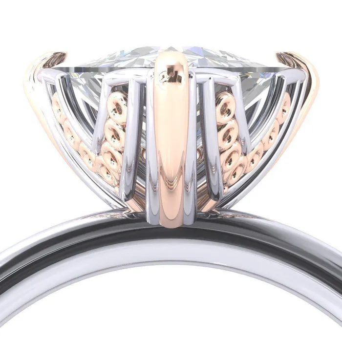 Rings Fire Brilliance Izabel Trillion Moissanite 3 Prong Engagement Ring