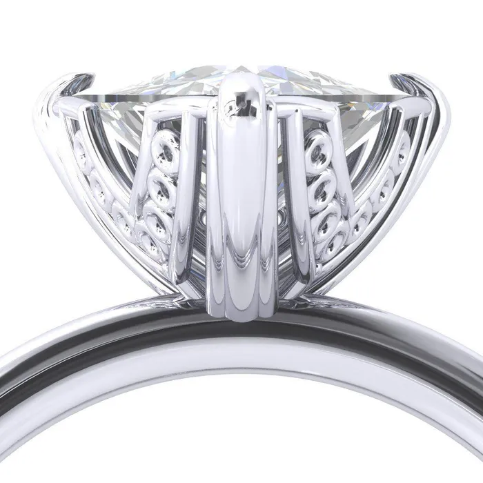 Rings Fire Brilliance Izabel Trillion Moissanite 3 Prong Engagement Ring
