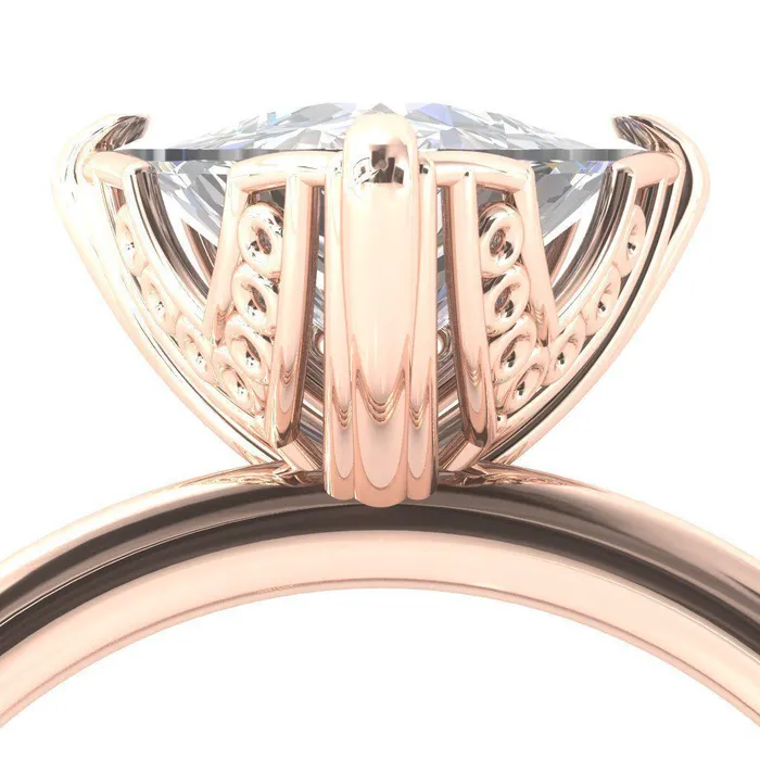 Rings Fire Brilliance Izabel Trillion Moissanite 3 Prong Engagement Ring