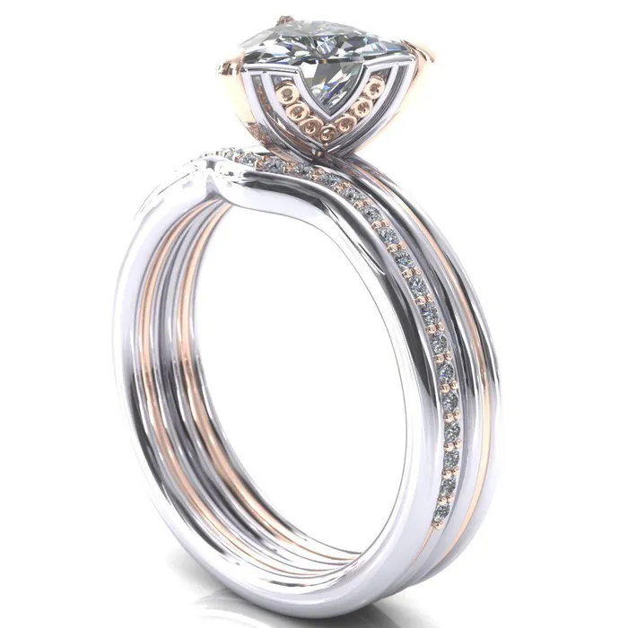 Rings Fire Brilliance Izabel Trillion Moissanite 3 Prong Engagement Ring