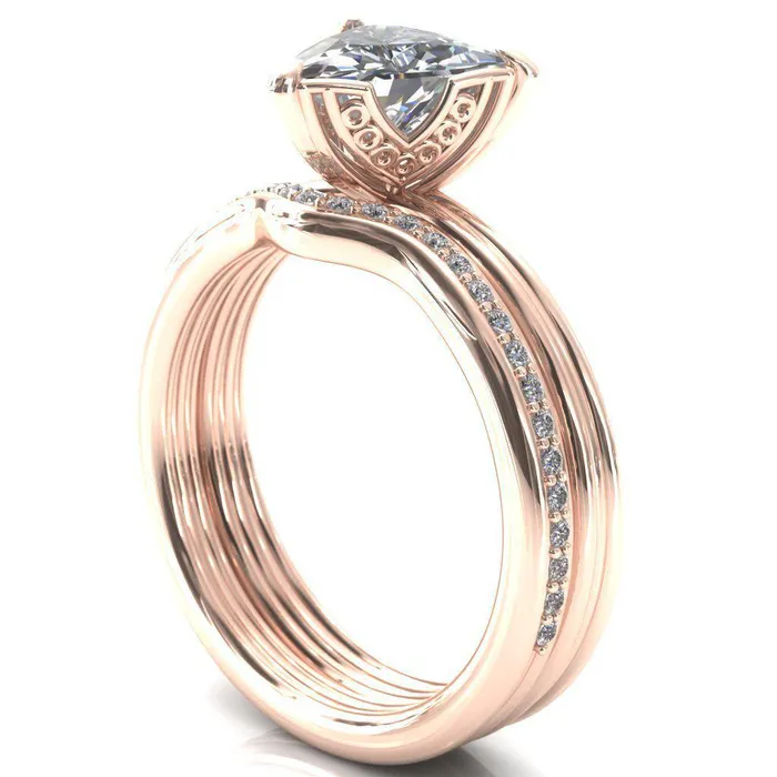 Rings Fire Brilliance Izabel Trillion Moissanite 3 Prong Engagement Ring