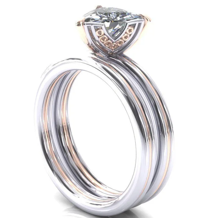 Rings Fire Brilliance Izabel Trillion Moissanite 3 Prong Engagement Ring