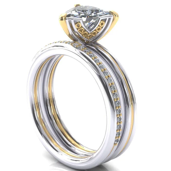 Rings Fire Brilliance Izabel Trillion Moissanite 3 Prong Engagement Ring