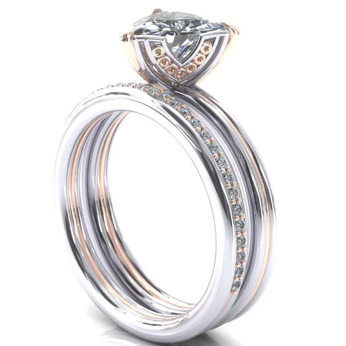 Rings Fire Brilliance Izabel Trillion Moissanite 3 Prong Engagement Ring